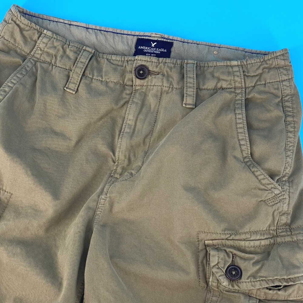 American Eagle Outfitters Mens Olive Green Classic Cargo Shorts Size 32 Y2K